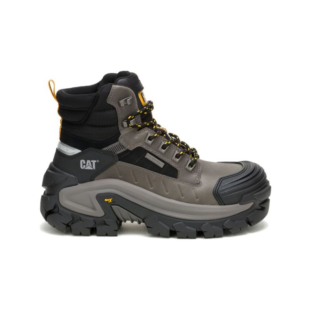 Caterpillar Mens Invader MAX Waterproof Composite Toe Gray Boots (NWT)
